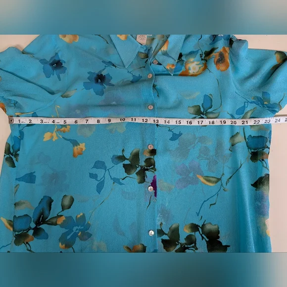 Coldwater Creek 100% Silk Floral Blouse - Picture 8 of 10